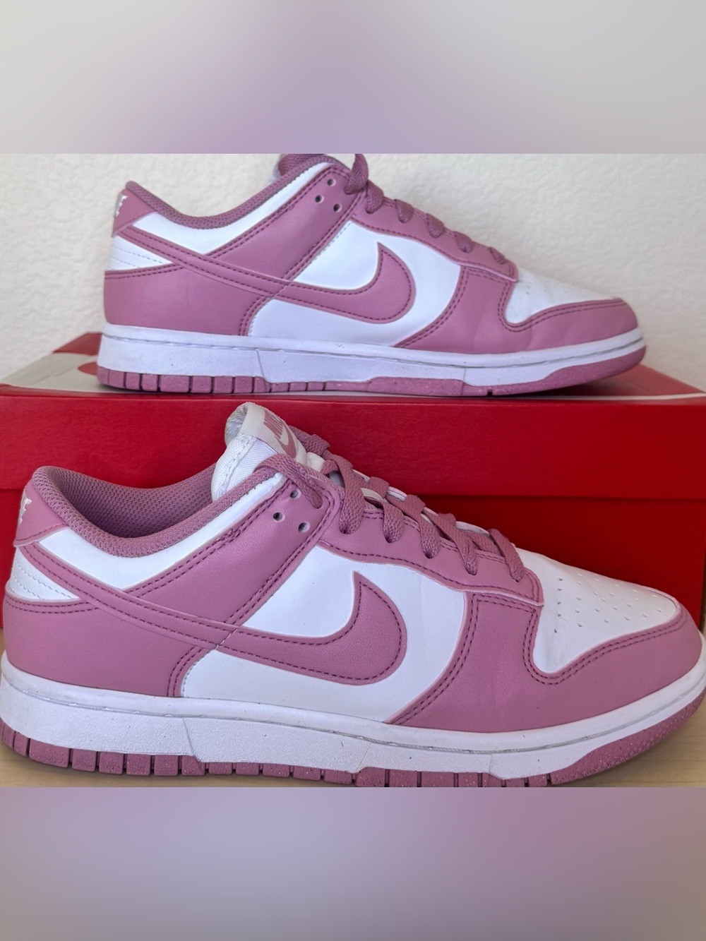 Nike Dunk Low Next Nature Pink White Sneakers Womens Size 8 DD1873-112